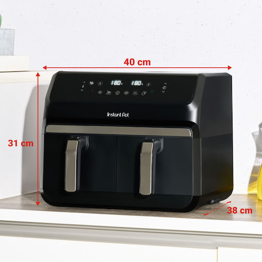 Instant Pot Vortex Dual Еър Фрайър с Двойна Подвижна Кошница 8лт Черен