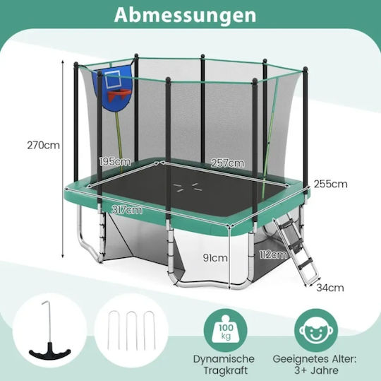 Costway Trampolin Draußen mit Leiter & Netz