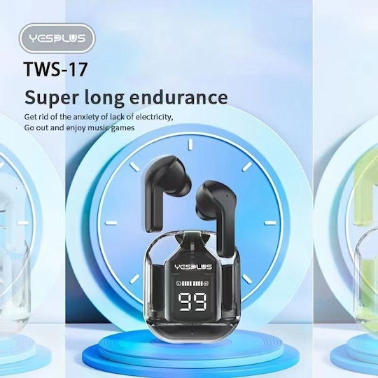 Yesplus TWS-17 In ear Bluetooth хендсфри Слушалки с Устойчивост на Пот и Кутийка за Зареждане Син