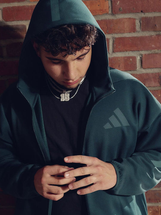 Z.n.e. Men's Cardigan with Hood Green
