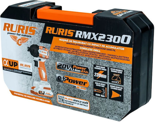 Ruris 23000RMX25B Șurubelniță Cu Impact Fără Perii 20V Cu Baterie