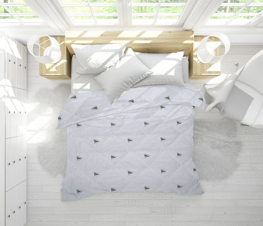 Alcam Πάπλωμα Μονό 140x200εκ. Eucalyptus Sense Λευκό 250 GSM