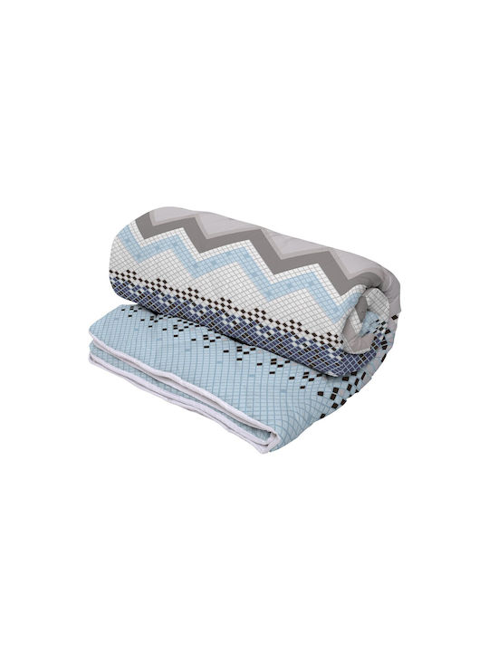 Alcam Painted Coverlet Double Microfiber Light Blue 200x220cm