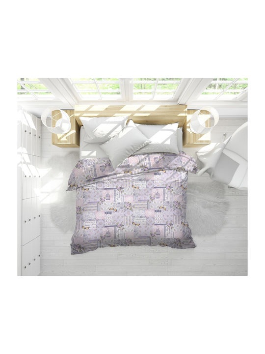 Alcam Raphaela Κουβερλί Διπλό Microfiber Λιλά 200x220cm