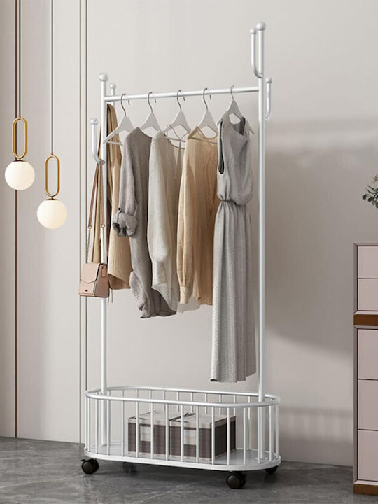 Viosarp Floor Garment Rack made of Metal Black 60x32x170cm