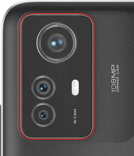 Clappio Rear Camera Lens Xiaomi Redmi Note 12s Chassis Support Black