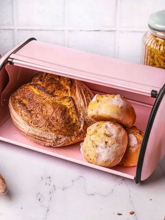 KING Hoff Brotkasten mit Deckel Inox Rosa 36x24cm