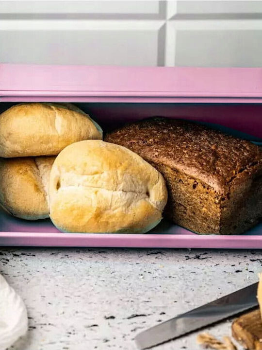 KING Hoff Brotkasten mit Deckel Inox Rosa 36x24cm