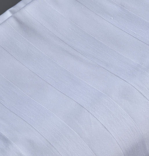 Blanc de Blanc MK Satin Stripe Hotel Sheet White Queen Size 240x290cm 100% Cotton 1pcs