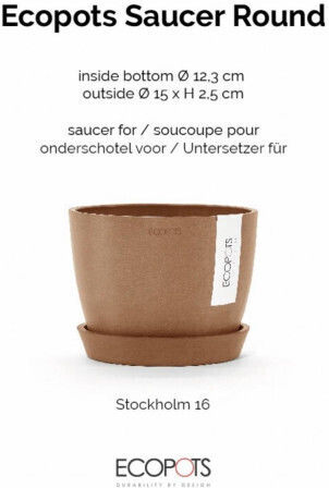 Ecopots Πιάτο Γλάστρας Πλαστικό Πορτοκαλί 15x15εκ. 74.019.16TC