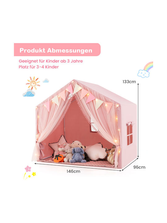 Costway Kids House Play Tent for 3+ years Pink