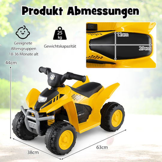 Kids Scooter Licensed Electric 6 Volt Yellow