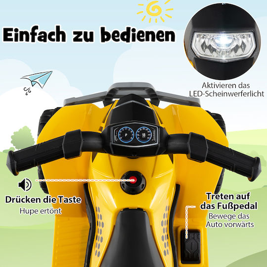 Kids Scooter Licensed Electric 6 Volt Yellow