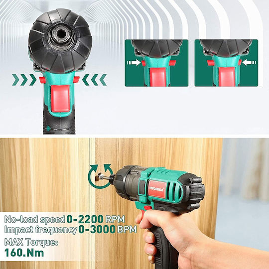Set Bohrschrauber & Schraubenzieher 18V mit 2 Batterien 2Ah und Hülle