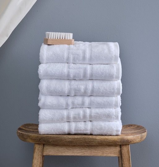 Blanc de Blanc Hotel Bathroom Towel Meander 140x70 cm 500gsm White
