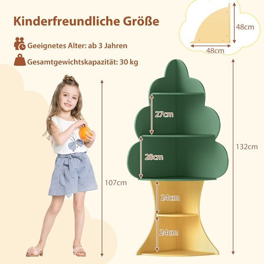 Bücherregal Wandhalterung Grün 48x48x132cm