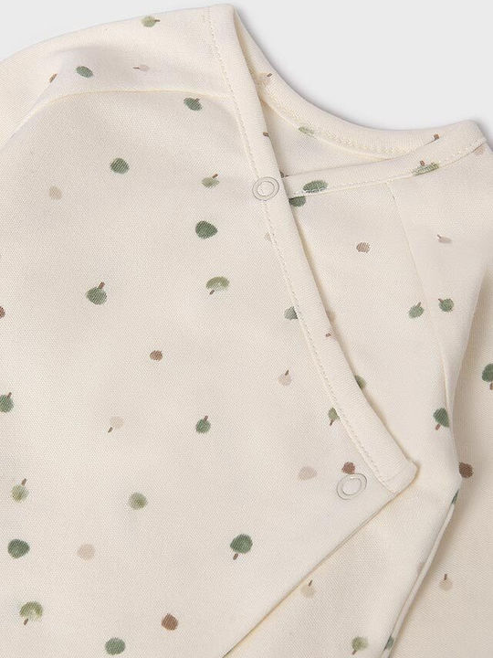 Mayoral Baby Bodysuit Set Long-Sleeved with Cap Green 3pcs