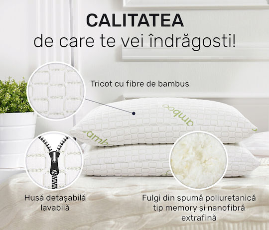 Essience Essience Premium Collection Bambus Perna Pat Spumă De Memorie 50x70cm 2 Bucăți