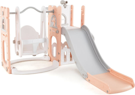 Costway Slide with Basket Pink
