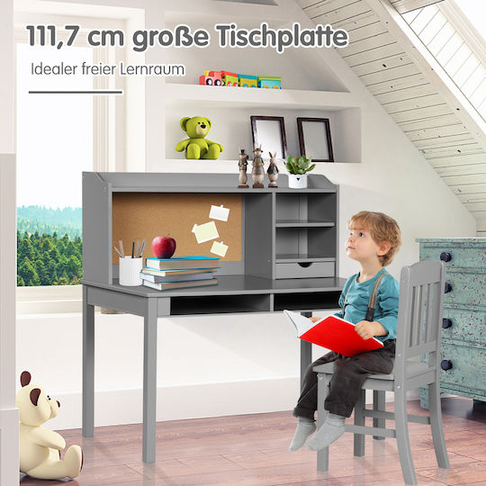 Παιδικό Γραφείο από Μελαμίνη Γκρι 111.5x61x110.5cm