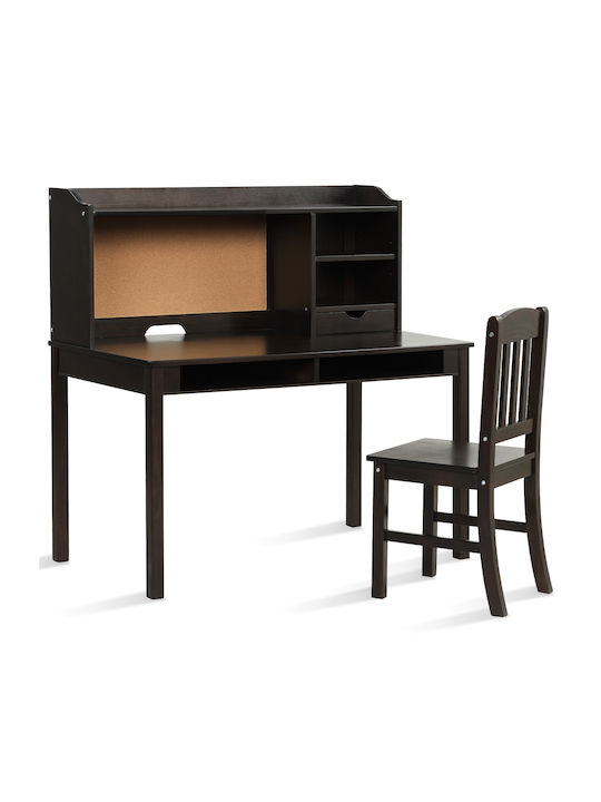 Kinderschreibtisch aus Melamin Braun 111.5x61x110.5cm