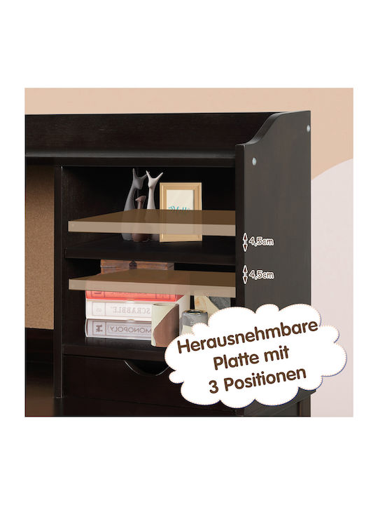 Kinderschreibtisch aus Melamin Braun 111.5x61x110.5cm