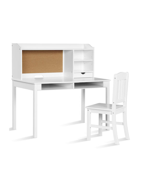 Kinderschreibtisch aus Melamin Weiß 111.5x61x110.5cm