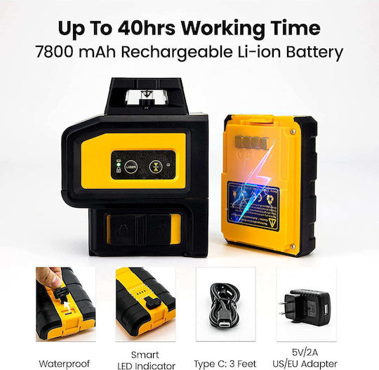 Autonivelant Liniar Nivelă Laser Fascicul Verde cu Domeniu de Lucru 50m