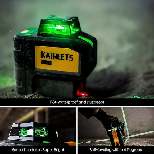 Autonivelant Liniar Nivelă Laser Fascicul Verde cu Domeniu de Lucru 50m