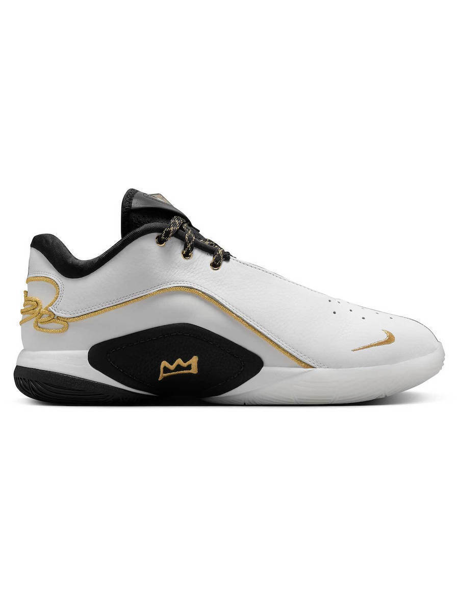 black white and gold basketball shoes