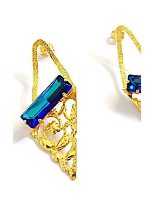 Loua Jewels Σκουλαρίκια Κρεμαστά Επιχρυσωμένα με Πέτρες