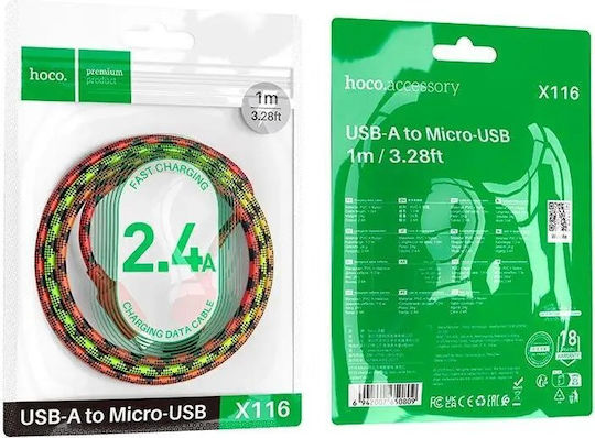 Hoco Regular USB 2.0 spre micro USB Cablu Roșu 1m 1buc