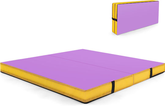 Costway Упражнение Мат Пилатес Многоцветен с преносима дръжка (122x122x10см)