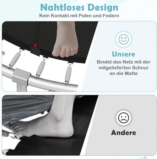 Costway Trampolină pentru copii Diametru 244cm cu Scară & Net