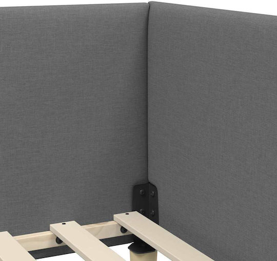 Einzelschlafbett Mit Stoff Dunkelgrau Mit Lattenrost Für Matratze 90x200cm