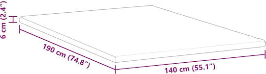 vidaXL Mattress Topper Double Polyester 140x190x6cm