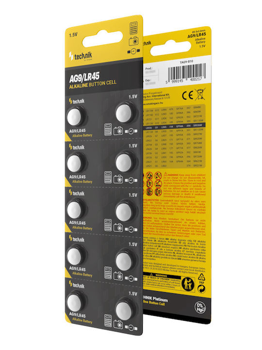 Technik Αλκαλικές Μπαταρίες Ρολογιών LR45 1.5V 10τμχ