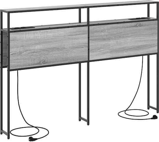 vidaXL Hölzernes Kopfstütze für Betten Grau Sonoma 163,5x98cm