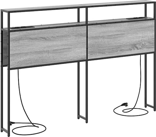 vidaXL Hölzernes Kopfstütze für Betten Grau Sonoma 163,5x98cm
