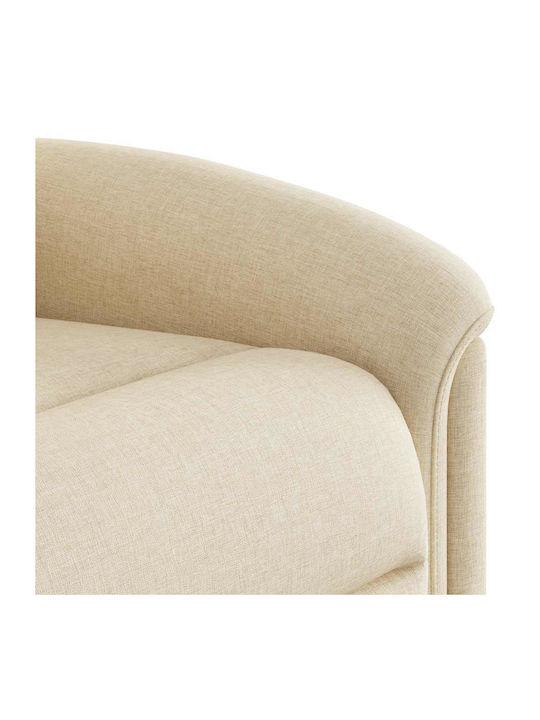 Relaxsessel mit Fußhocker Cream 77x91.5x96cm