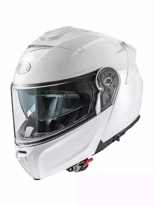 Premier Legacy GT U8 White Gloss Κράνος Μηχανής Flip-Up ECE 22.06 με Pinlock και Sunvisor