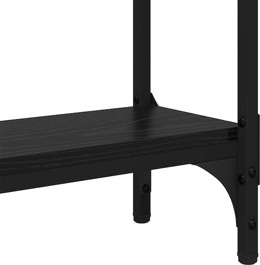Metal Console Table Black Oak L75xW22.5xH75cm Metal Console Table Black Oak L75xW22.5xH75cm