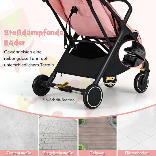Costway Baby Stroller Suitable for Newborn Pink 6.6kg