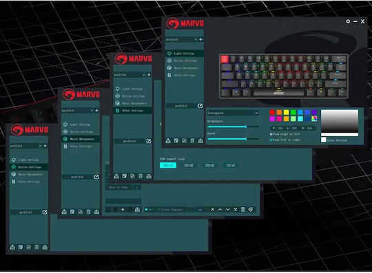 Marvo Saber 61 KG933G Gaming Μηχανικό Πληκτρολόγιο με Jixian Red διακόπτες και RGB φωτισμό (Αγγλικό US)