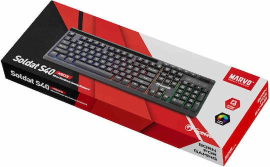 Marvo Soldat S40 K603 Gaming Πληκτρολόγιο με RGB φωτισμό (Αγγλικό US)