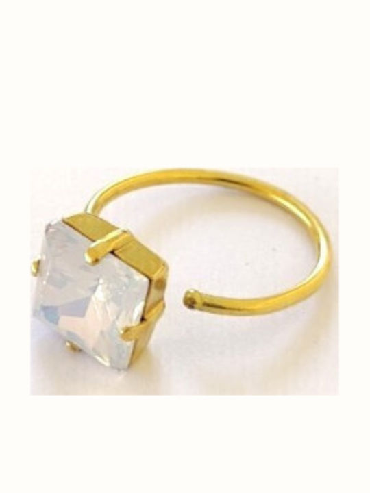 Loua Jewels Γυναικείο Δαχτυλίδι με Πέτρες Επιχρυσωμένο