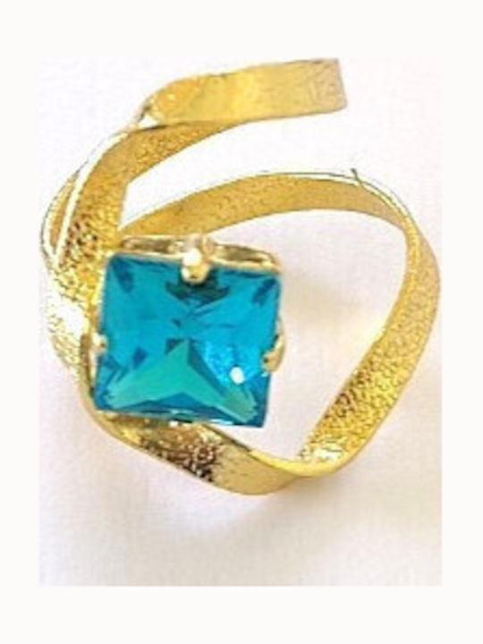 Loua Jewels Γυναικείο Δαχτυλίδι με Πέτρες Επιχρυσωμένο