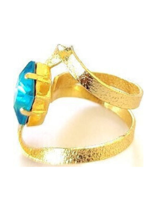 Loua Jewels Γυναικείο Δαχτυλίδι με Πέτρες Επιχρυσωμένο