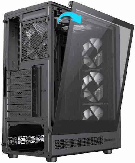 GameMax Storm 2 AB Gaming Midi Tower Computer Case with Side Window and ARGB Lighting Black