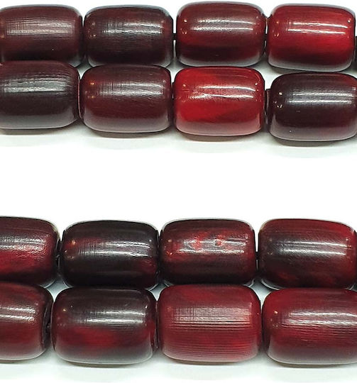 Roloi Komboloi Horn Worry Beads with 21 Beads Burgundy 36cm